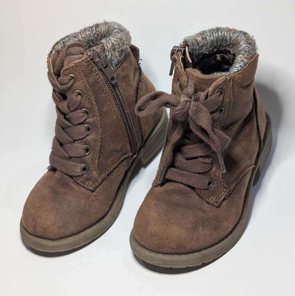 🤎 Steve Madden Brown Faux Suede Toddler Boots (Size 7)